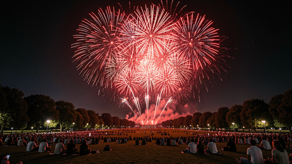 Allen USA fireworks celebration — illustration, Jake Team LLC
