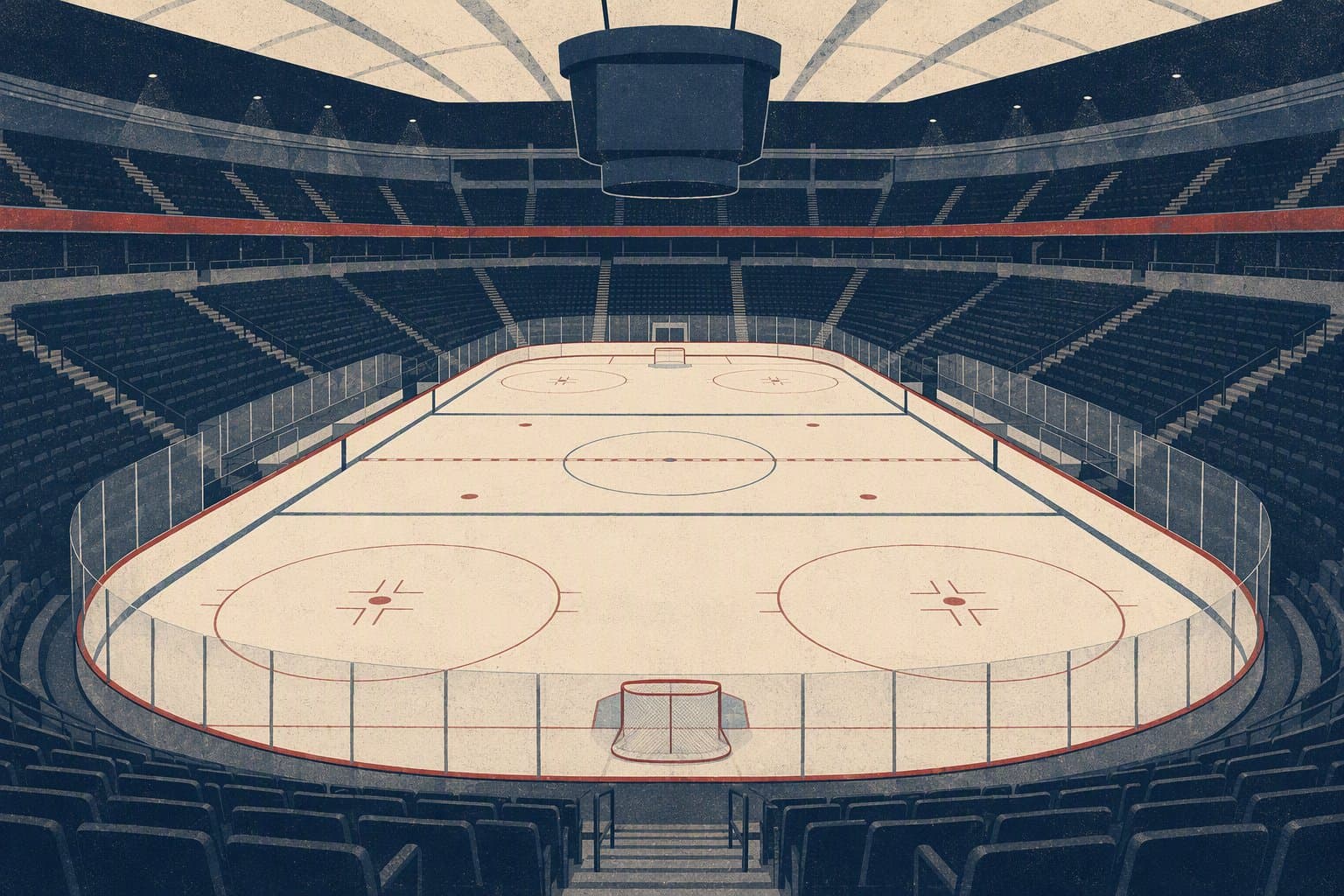 Hockey arena empty ice - illustration, Jake Team LLC