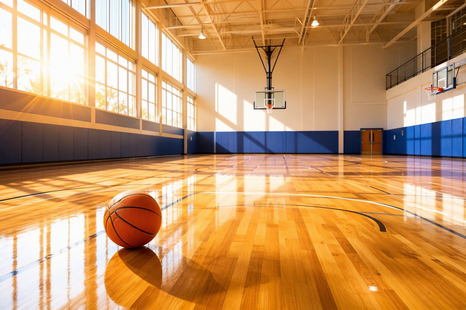 Sunlit Basketball Court - illustration, Jake Team LLC