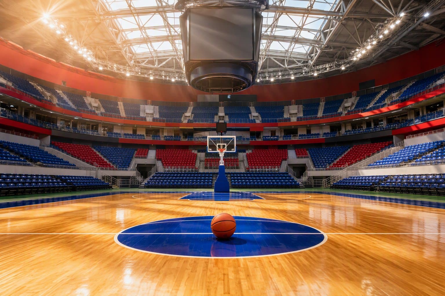 Sunlit Basketball Arena - illustration, Jake Team LLC