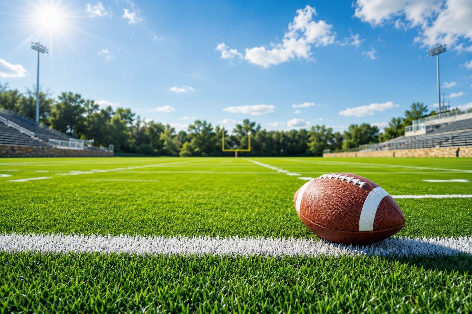 Sunlit Football Field - illustration, Jake Team LLC