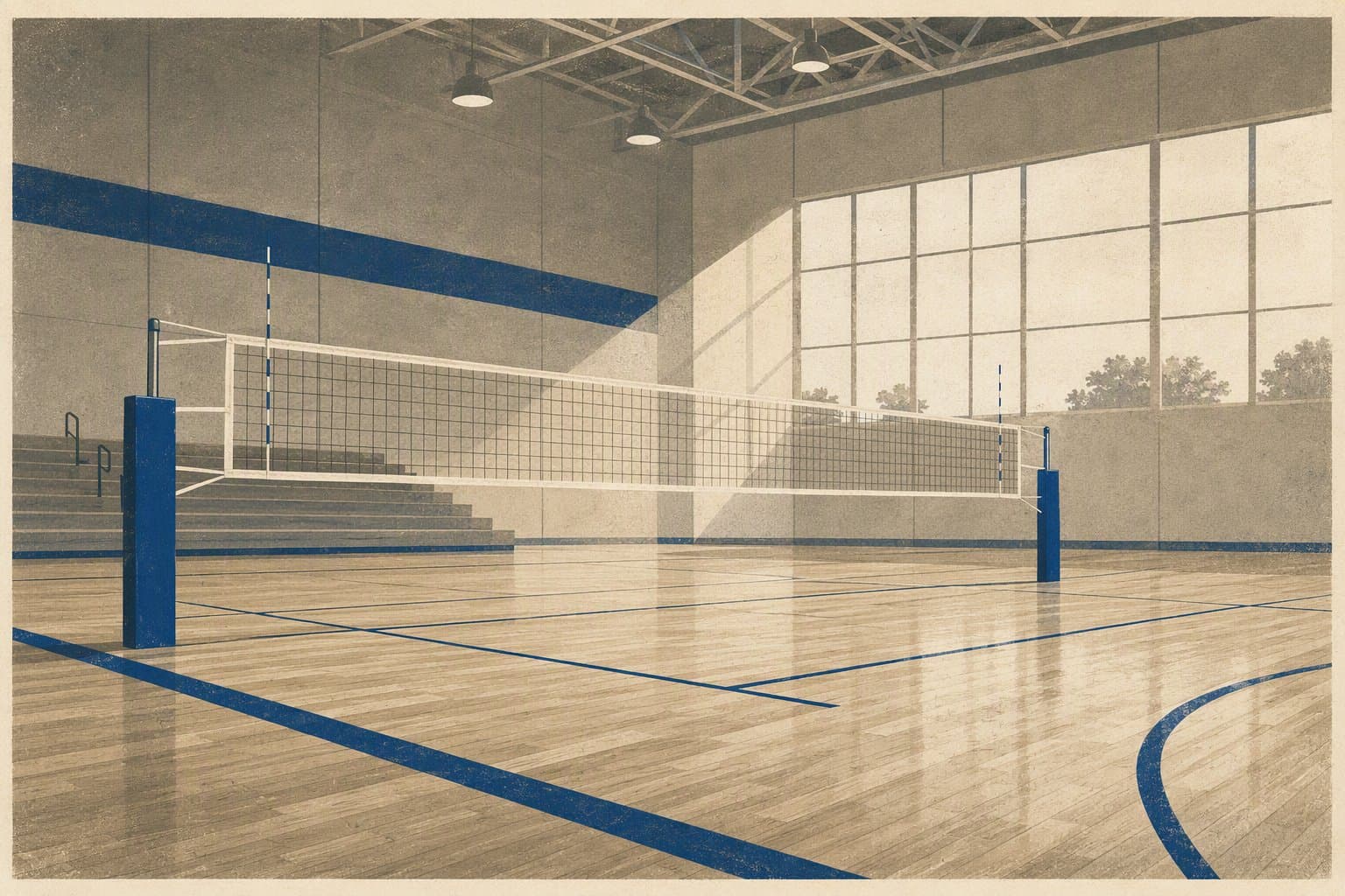 Allen High School volleyball court - illustration, Jake Team LLC