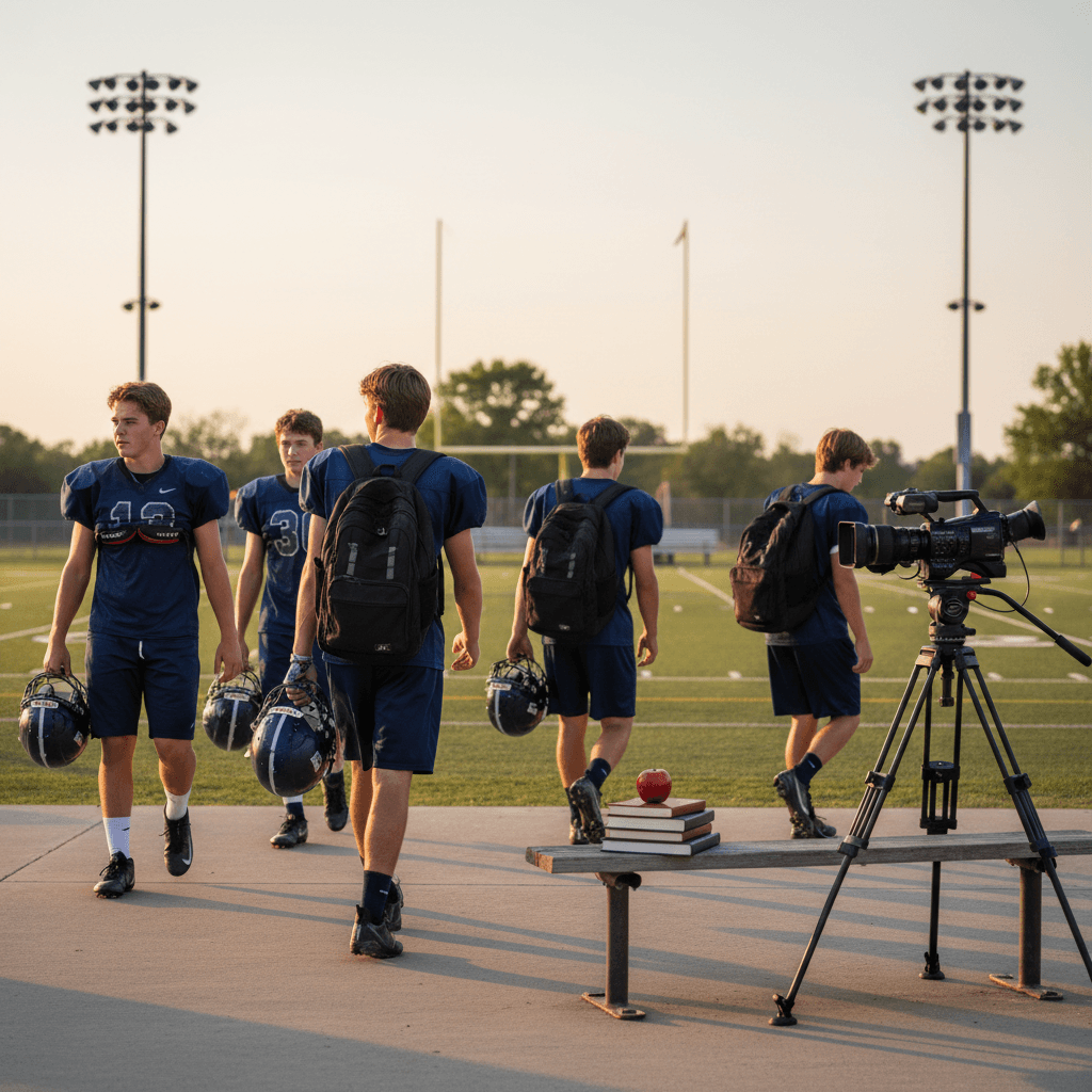 School Football Broadcasts - illustration, Jake Team LLC