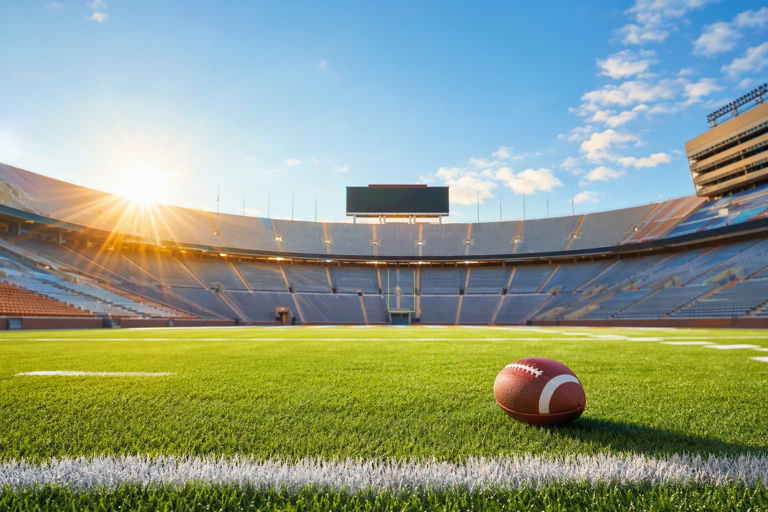 Empty Sunlit Stadium - illustration, Jake Team LLC