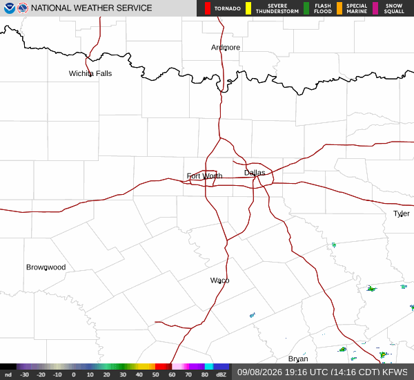 National Weather Service radar for North Texas (KFWS)