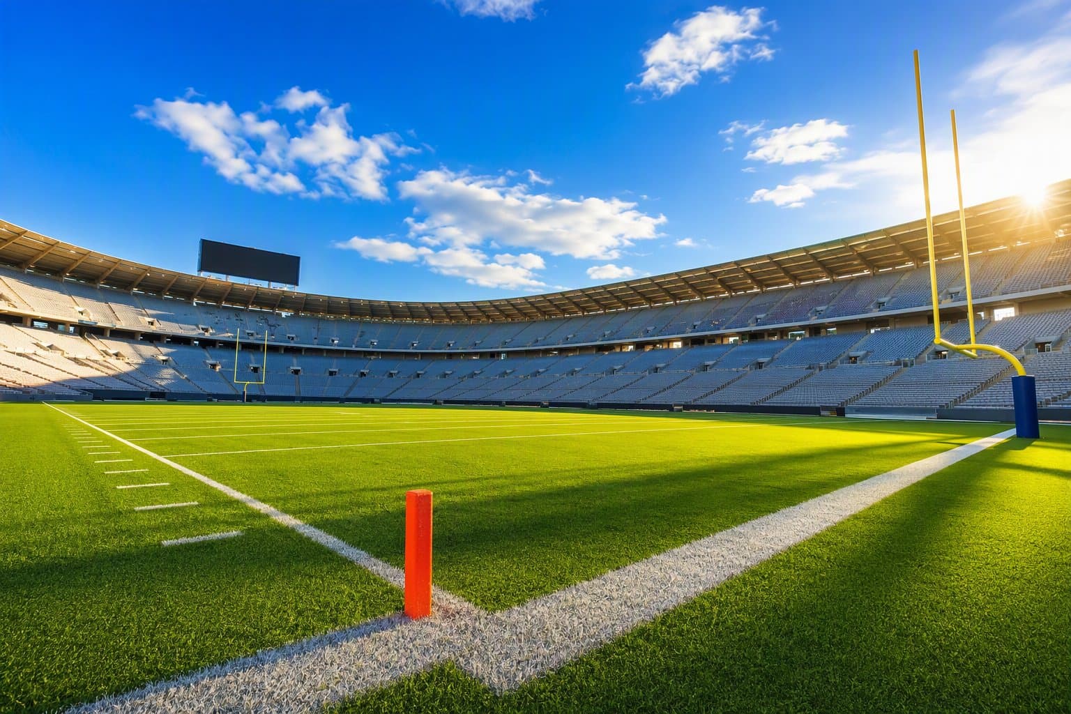 Sunlit Football Stadium - illustration, Jake Team LLC