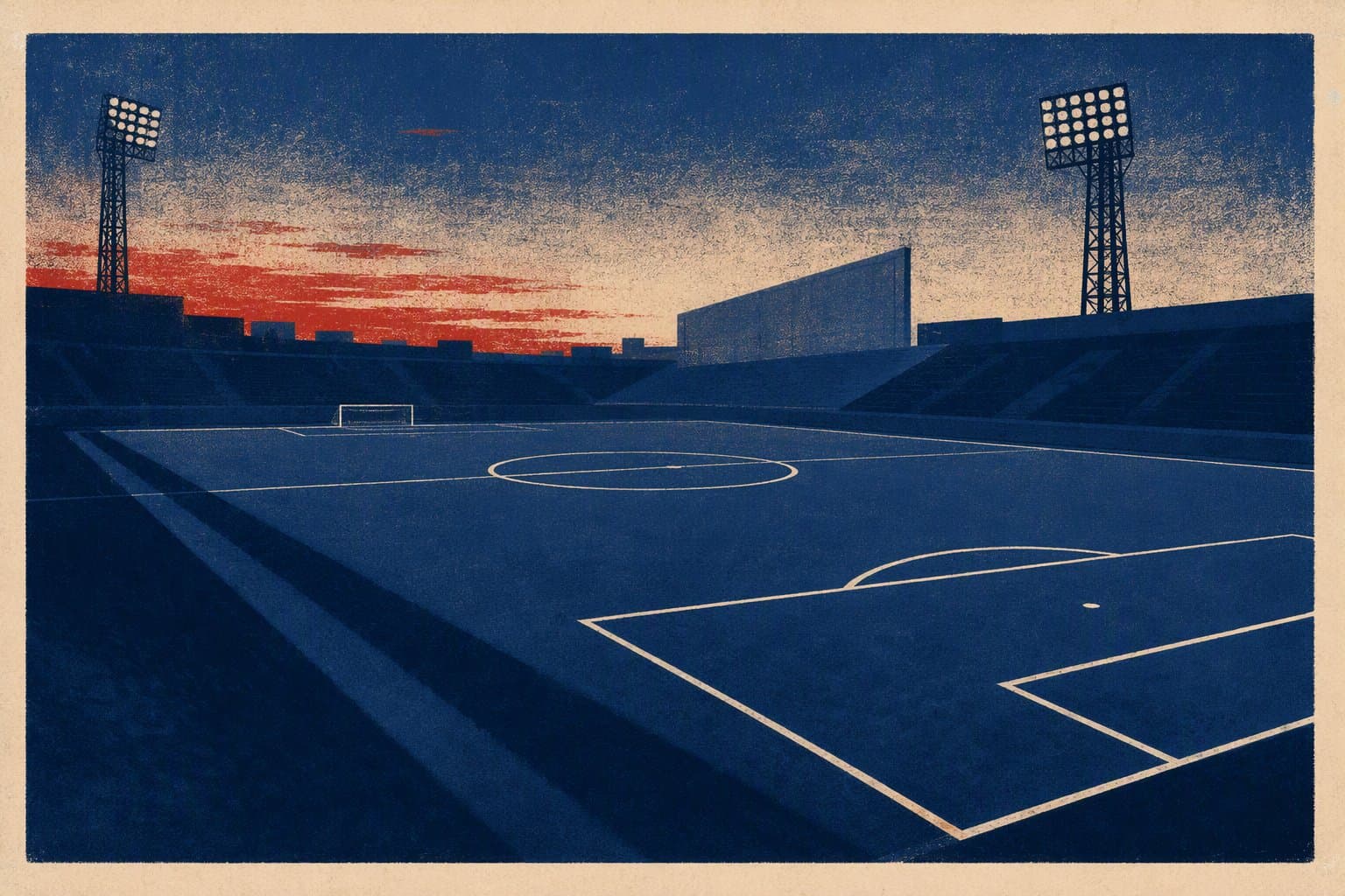 soccer stadium twilight - illustration, Jake Team LLC